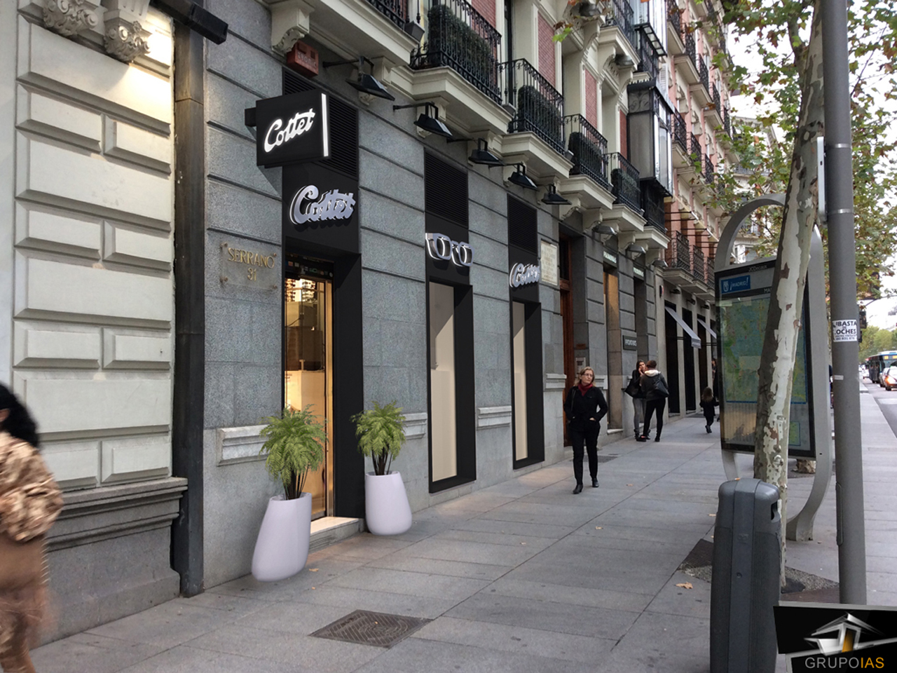 Diseño fachada optica Madrid 1